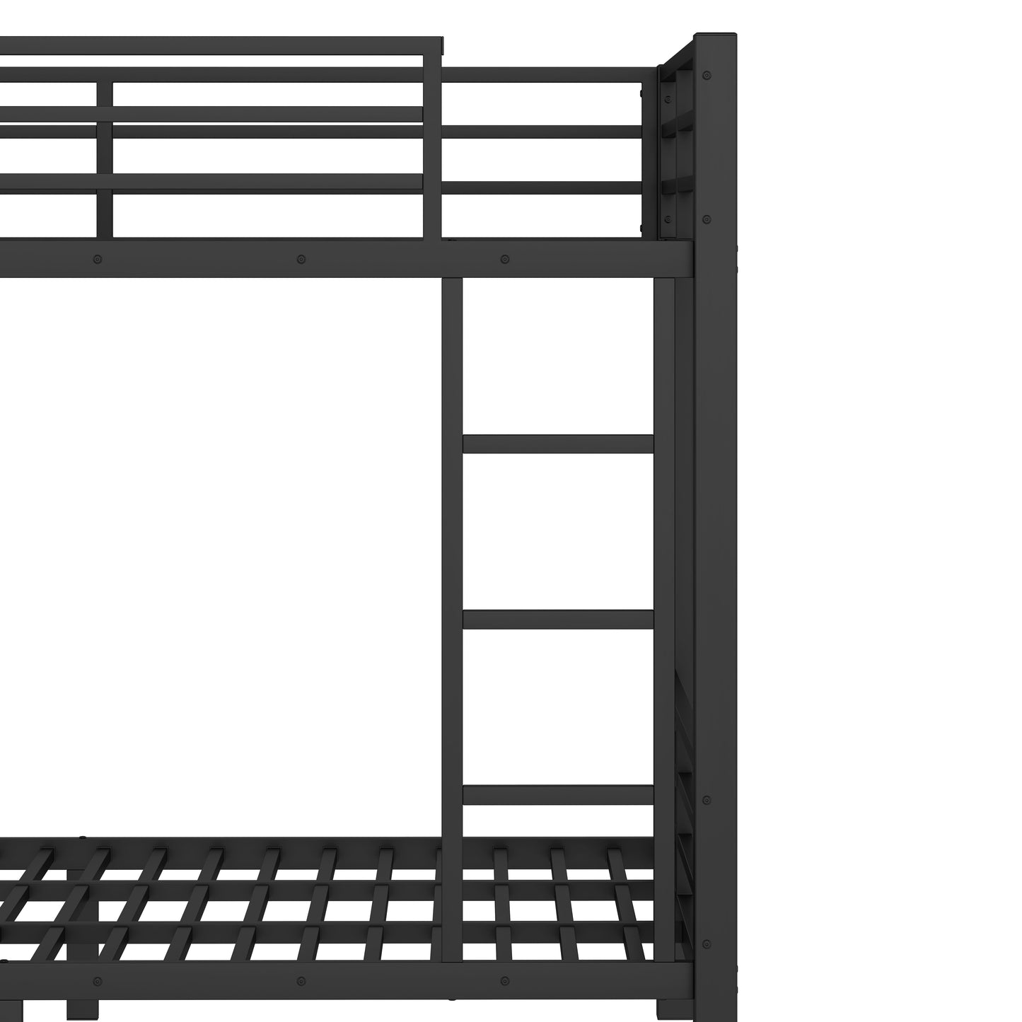 Full over Full size Metal Bunk Bed for Teens with Storage Shelves,Drawers and Pegboard,Black image 12
