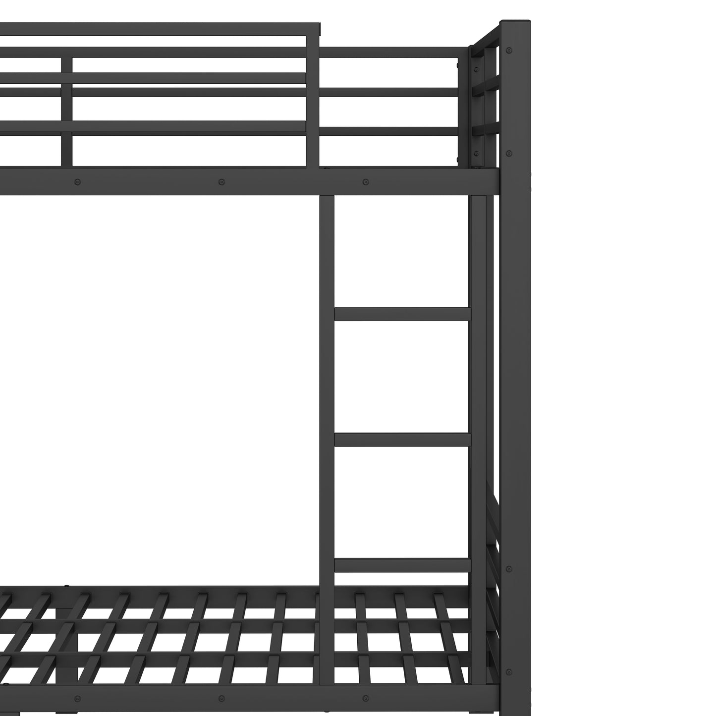 Queen over Queen size Metal Bunk Bed for Teens with Storage Shelves,Drawers and Pegboard,Black image 12