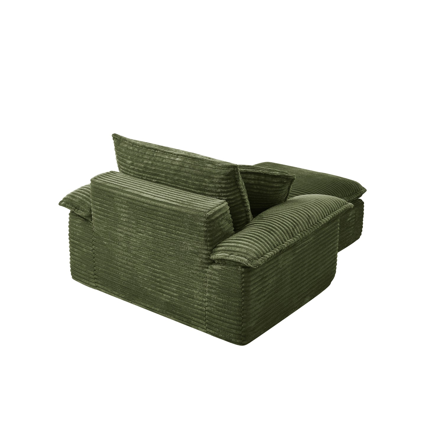 47" Oversized Sofa Chair and a Half with Deep Seat & Movable 2-Layer Ottoman Set, Cloud Sofa Bed with Chaise, 1-Seater Modular Sectional Sleeper Couch for Living Room, No Assembly Teddy-Fleece, Green image 5