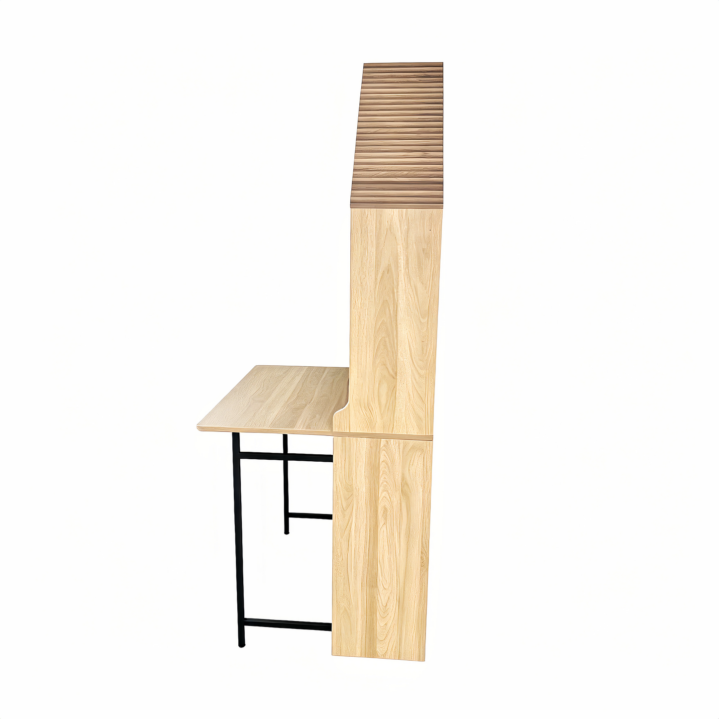 Folding Craft Desk with Storage Shelves, Convertible Hideaway Desk to Bookshelf, Foldable Desk with Storage, Disappearing Desk for Small Spaces, Multifunctional Converted Craft Table, Vanity Desk image 12