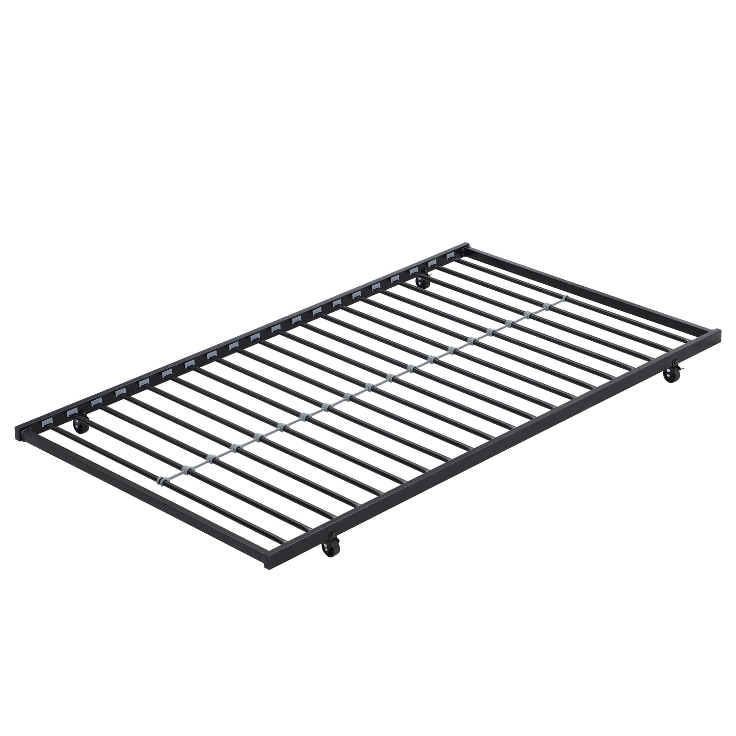 Twin Over Twin Metal Bunk Bed with trundle Black image 12