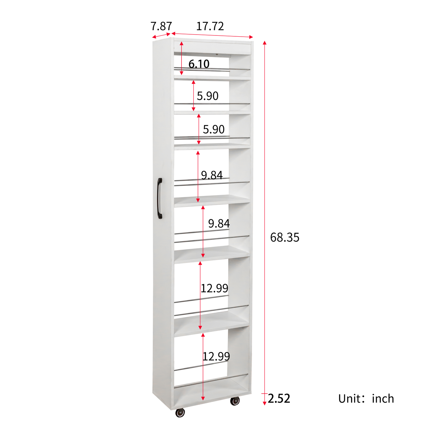 7 Tier multi-functional pull-out multi-tier storage Single-sided open shelf for Kitchen, Living Room & Narrow Spaces image 12
