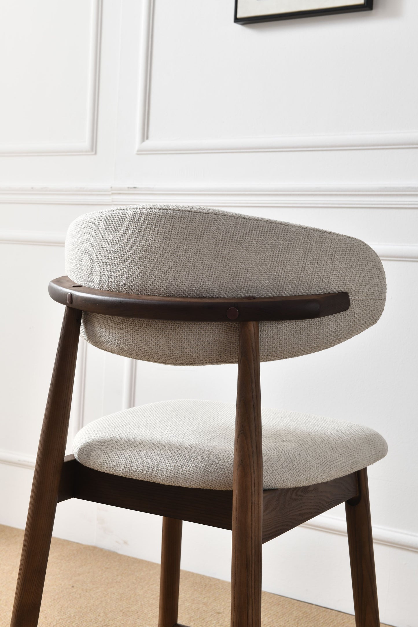 Set of 2 Upgraded Version Modern Ash Wood Counter Height Bar Stools - WALNUT image 12
