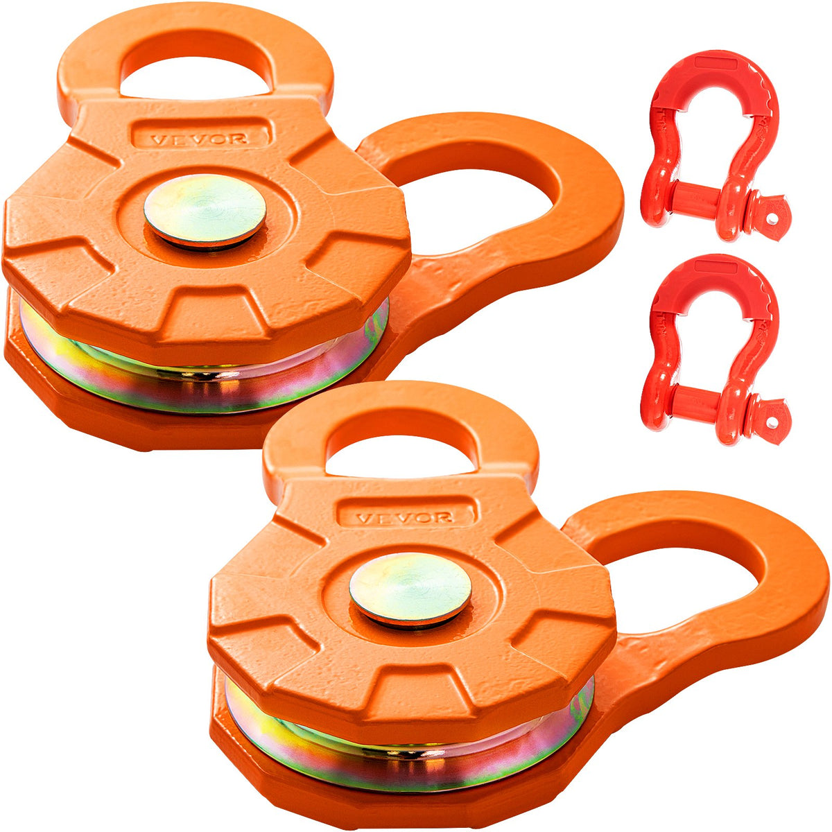 VEVOR Snatch Block, 11T 25000 LBS Winch Pulley for 0.55 Inch Synthetic Rope or Soft Shackles, Off-Road Recovery for Tractor Truck ATV and UTV, 2 Pack 2 Pack