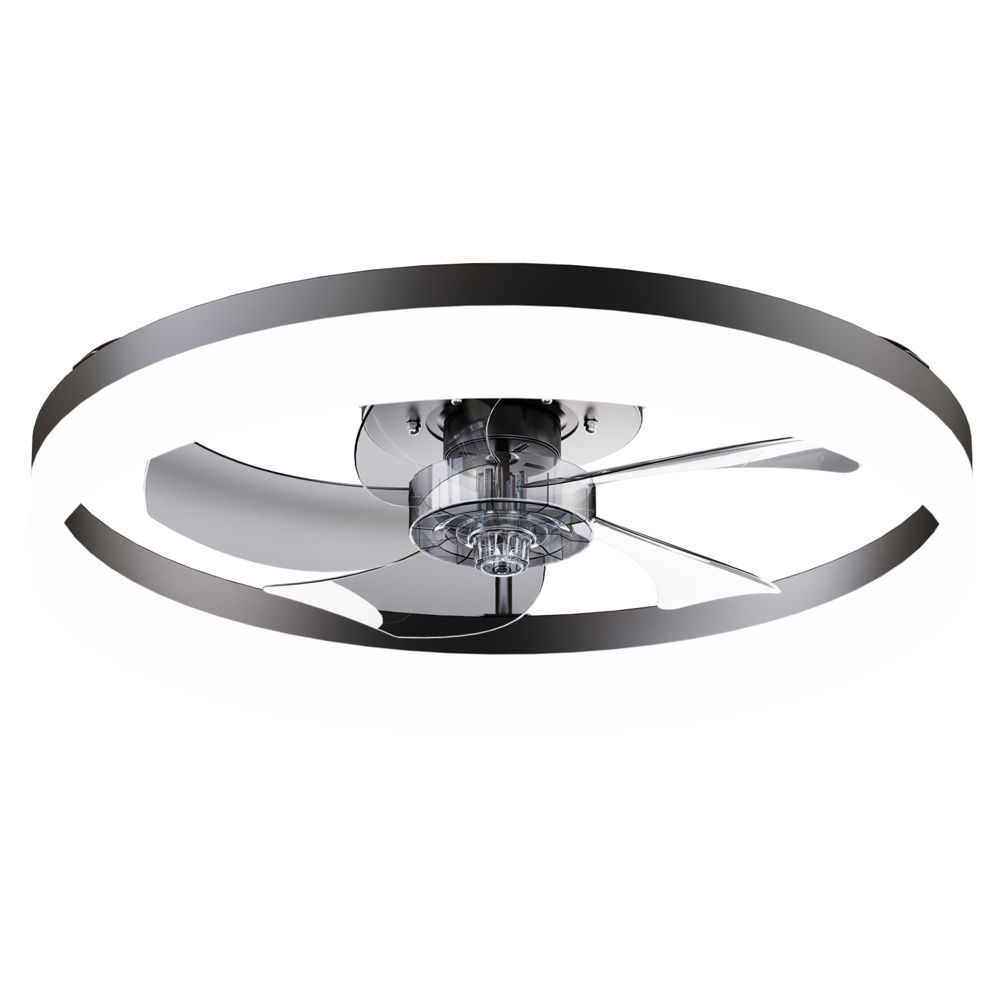 19.7'' LED Ceiling Fan Light with Remote & App Control, 6 Speeds, Dimmable, 3000K-6500K, Flush Mount BLACK Fandelier for Bedroom image 9