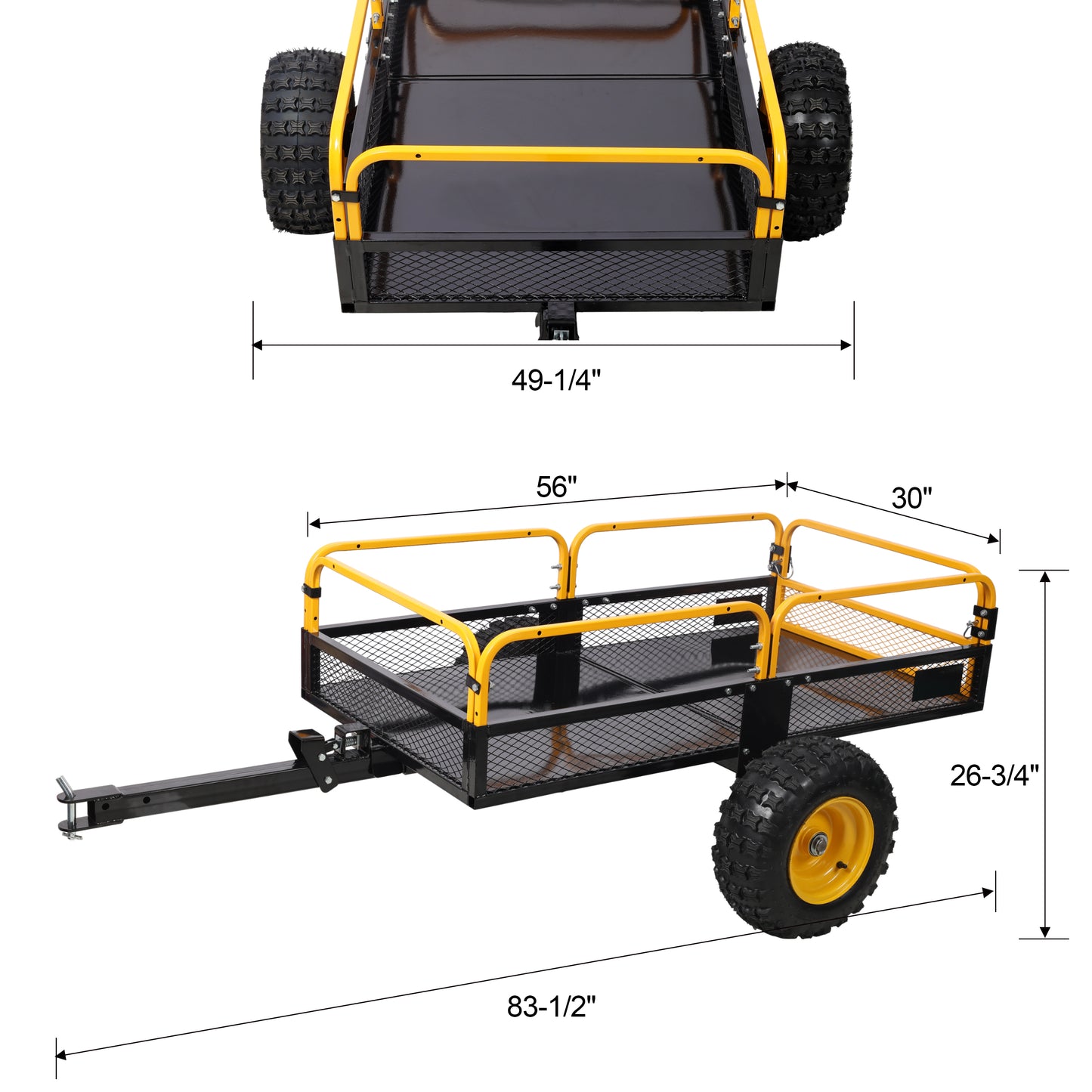 Heavy-Duty Tow-Behind Dump Cart 1000 lbs Load Capacity for ATV UTV Lawn Mower Tractor Yard Garden Farm Hauling image 12