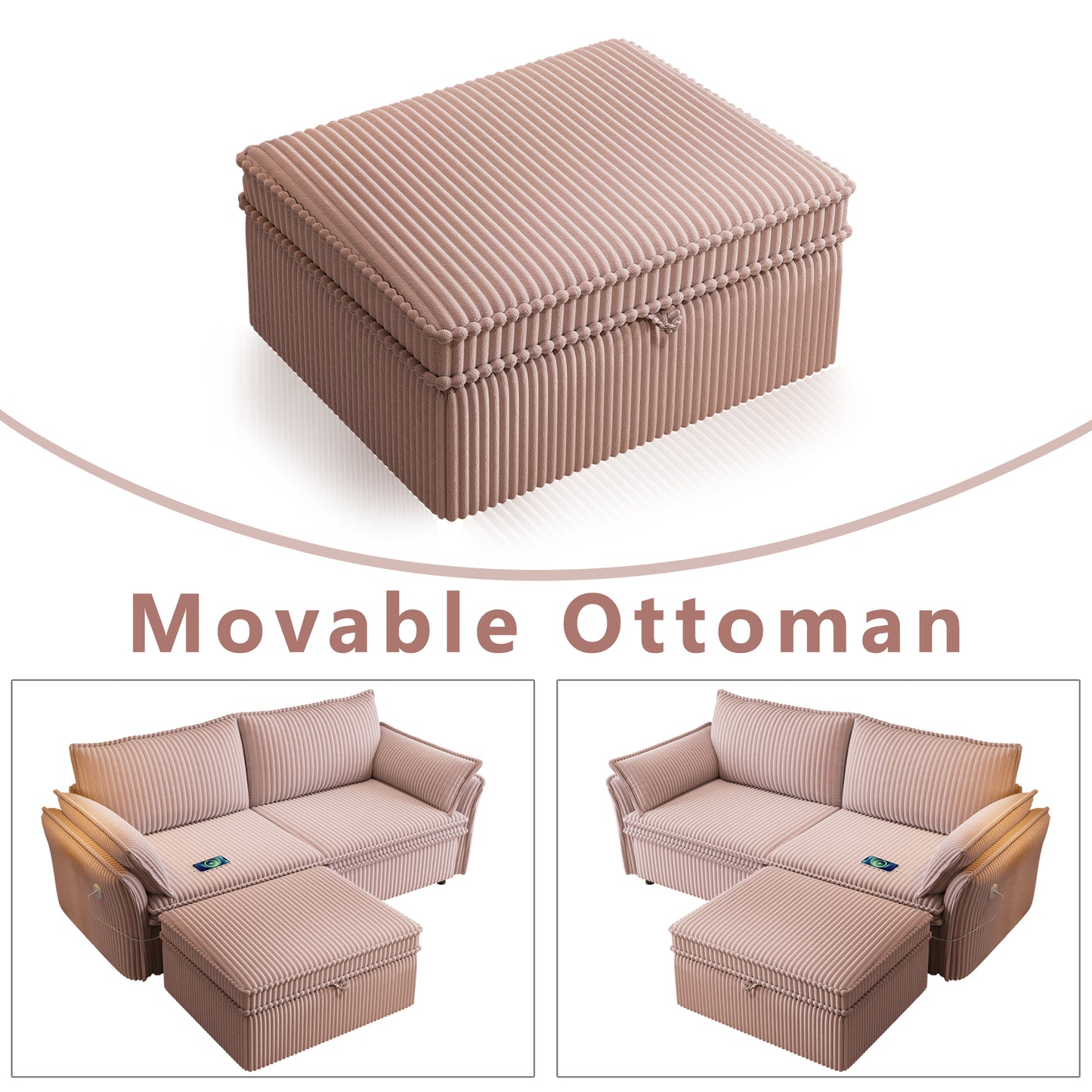 This is a multi-functional sofa with a 85-inch convertible sofa bed. It is in a two-in-one design, suitable for both sitting and lying. It is made of plush fabric and is suitable for both living rooms image 12