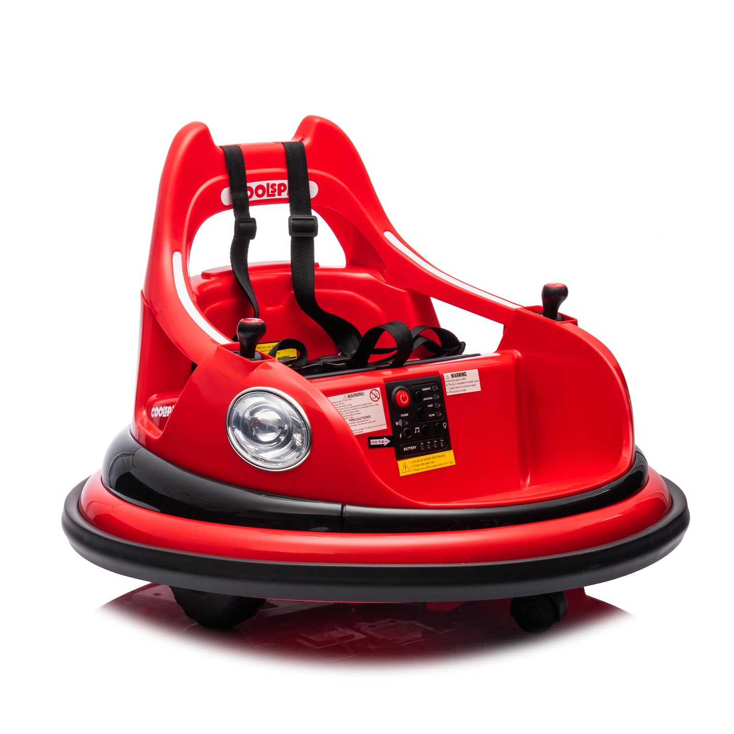 12V ride on bumper car for kids,electric car for kids,1.5-5 Years Old,W/Remote Control, LED Lights, Bluetooth & 360 Degree Spin, Vehicle body with anti-collision padding
Five-point Safety Belt,2wd image 12