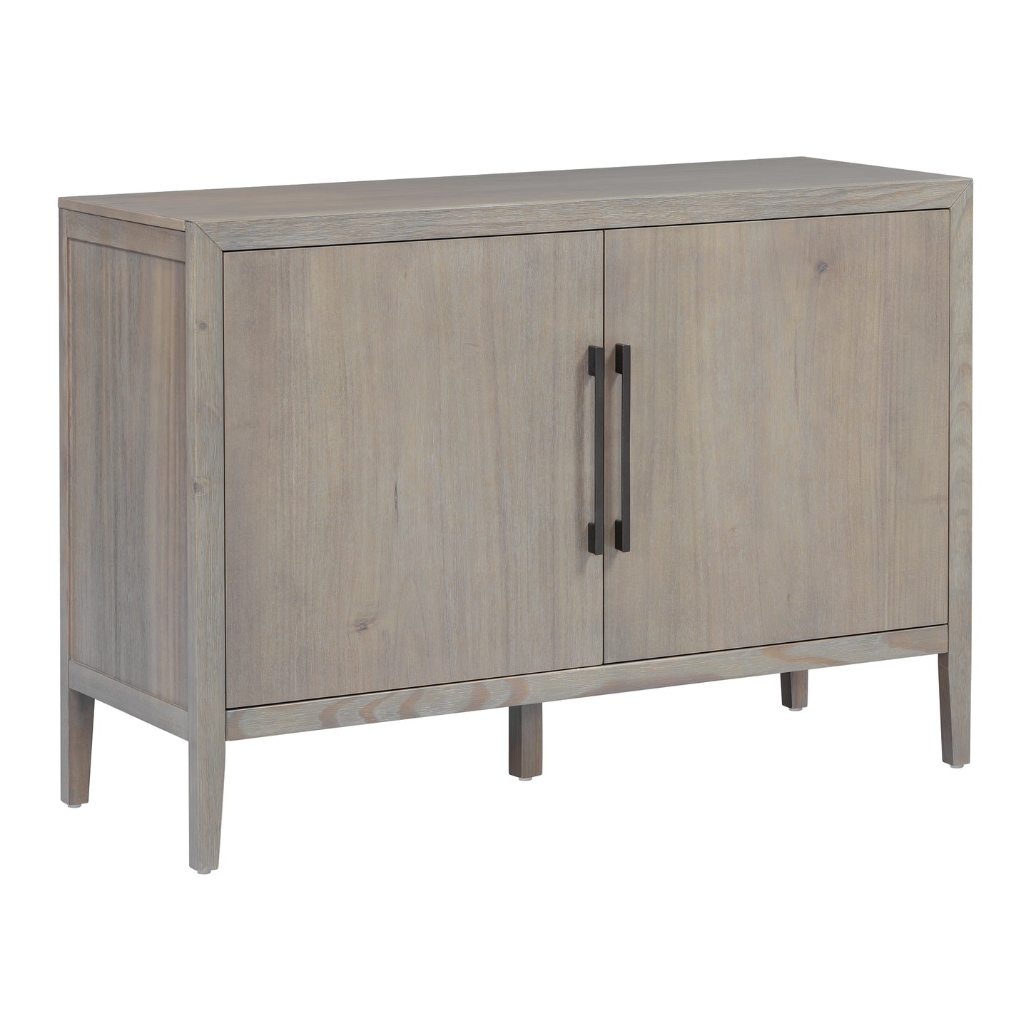 U_STYLE 47.25-Inch Farmhouse Sideboard with Pine Veneer and 2 Doors, Retro Buffet with Adjustable Feet, Minimalist Wooden Storage Cabinet with Metal Handles for Living Room, Kitchen image 12