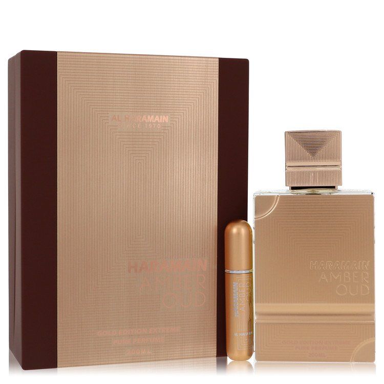 Al Haramain Amber Oud Gold Edition Extreme by Al Haramain Gift Set - 6.7 Pure Perfume Spray + 0.34 oz Refillable Spray image 1