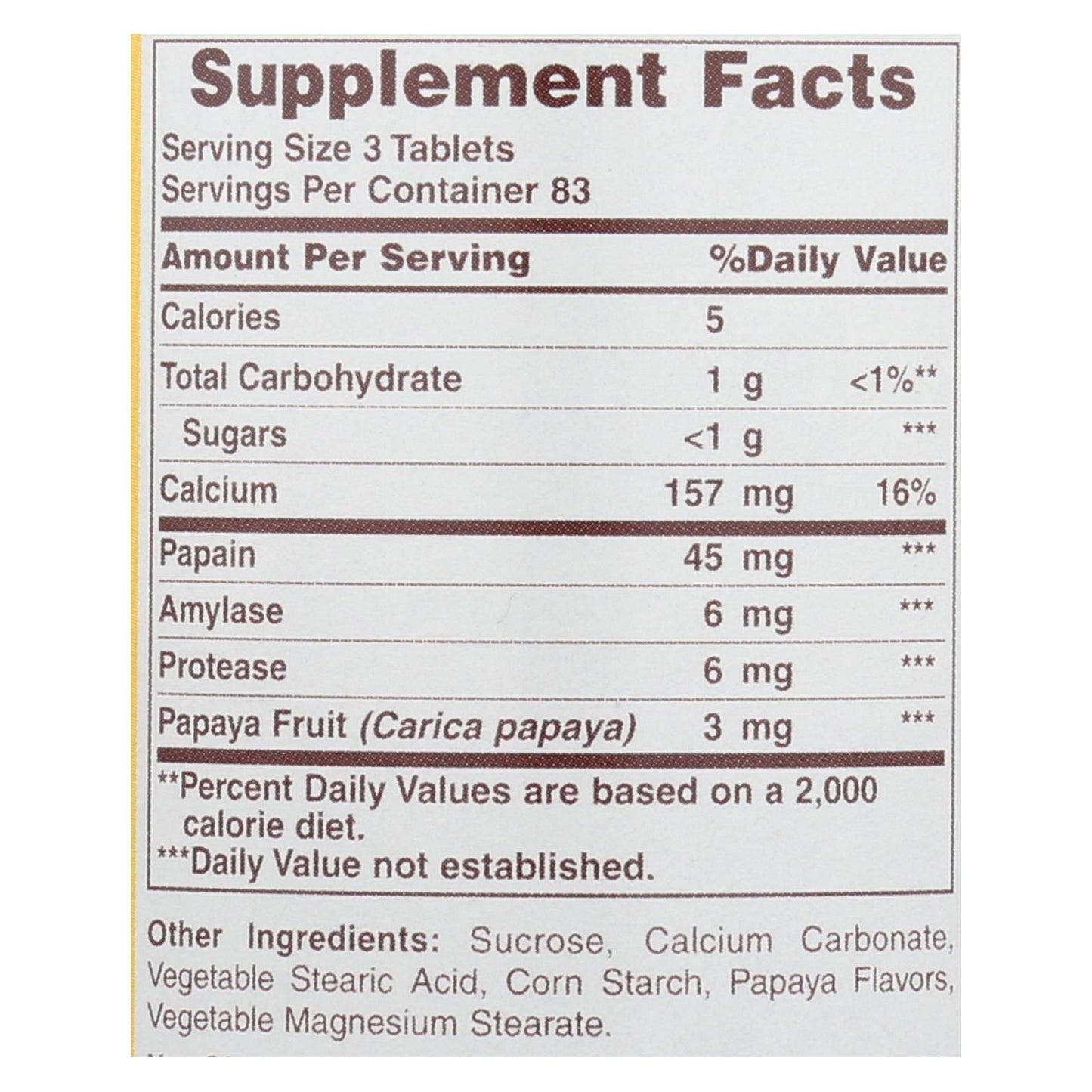 American Health - Original Papaya Enzyme Chewable - 250 Tablets image 3
