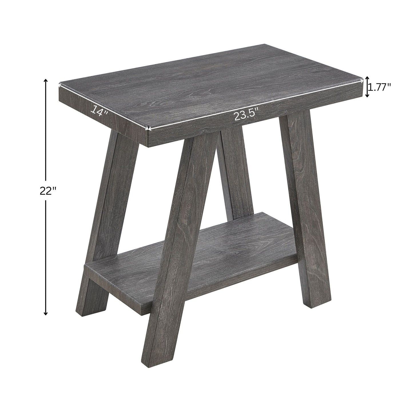 Athens Contemporary Wood Shelf Side Table in Gray Finish image 6