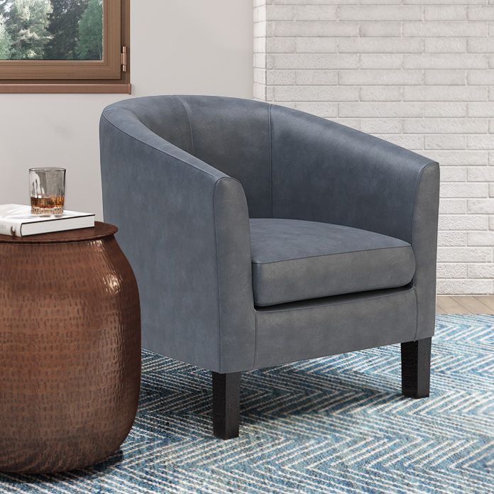 Austin 30 inch Wide Tub Chair in Stone Grey Vegan Leather image 5
