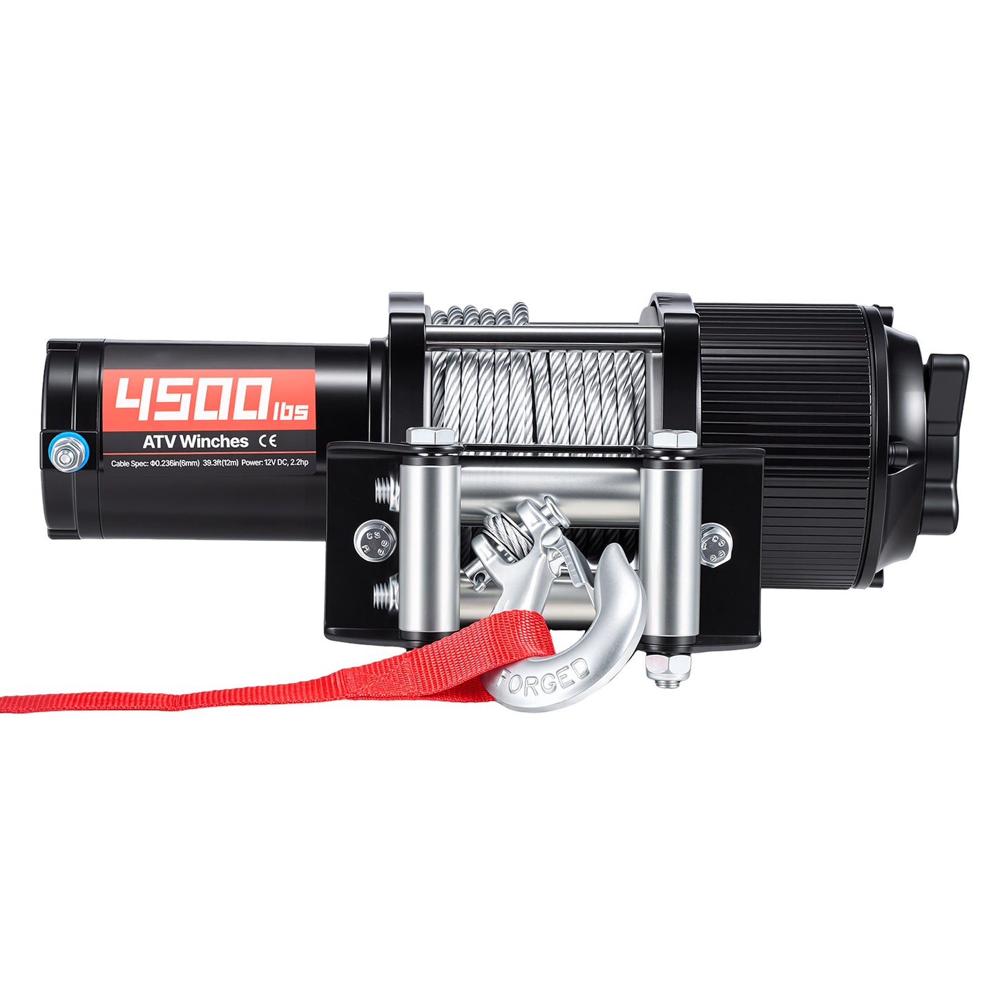 4500 lbs Electric Winch, 12V DC ATV/UTV Winch with Φ0.24 in x 39.4 ft Steel Wire Rope, Wireless & Wired Remote Control, IP54 Waterproof, Roller Fairlead Mount Plate for Towing ATV UTV Off-Road image 12