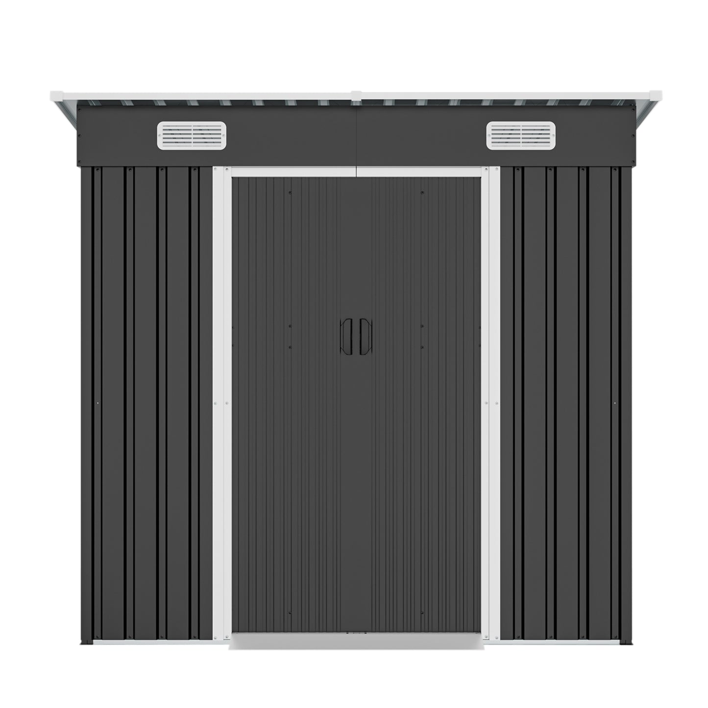 6x4ft Metal Shed, Sliding‑Door Outdoor Storage Building with Ventilation Vents & Threshold,Galvanized Steel Shed for Garden, Yard(6.43*4 FT) image 9