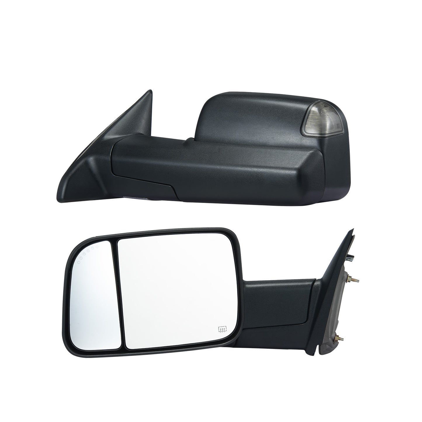 Towing Mirrors Fit for 2009-2018 Dodge Ram 1500, 2010-2018 Ram 2500 3500, Ram Classic 2019-2023 Power Heated with Signal Light & Puddle Light, Manual Controlling Flipping Folding, Black image 10