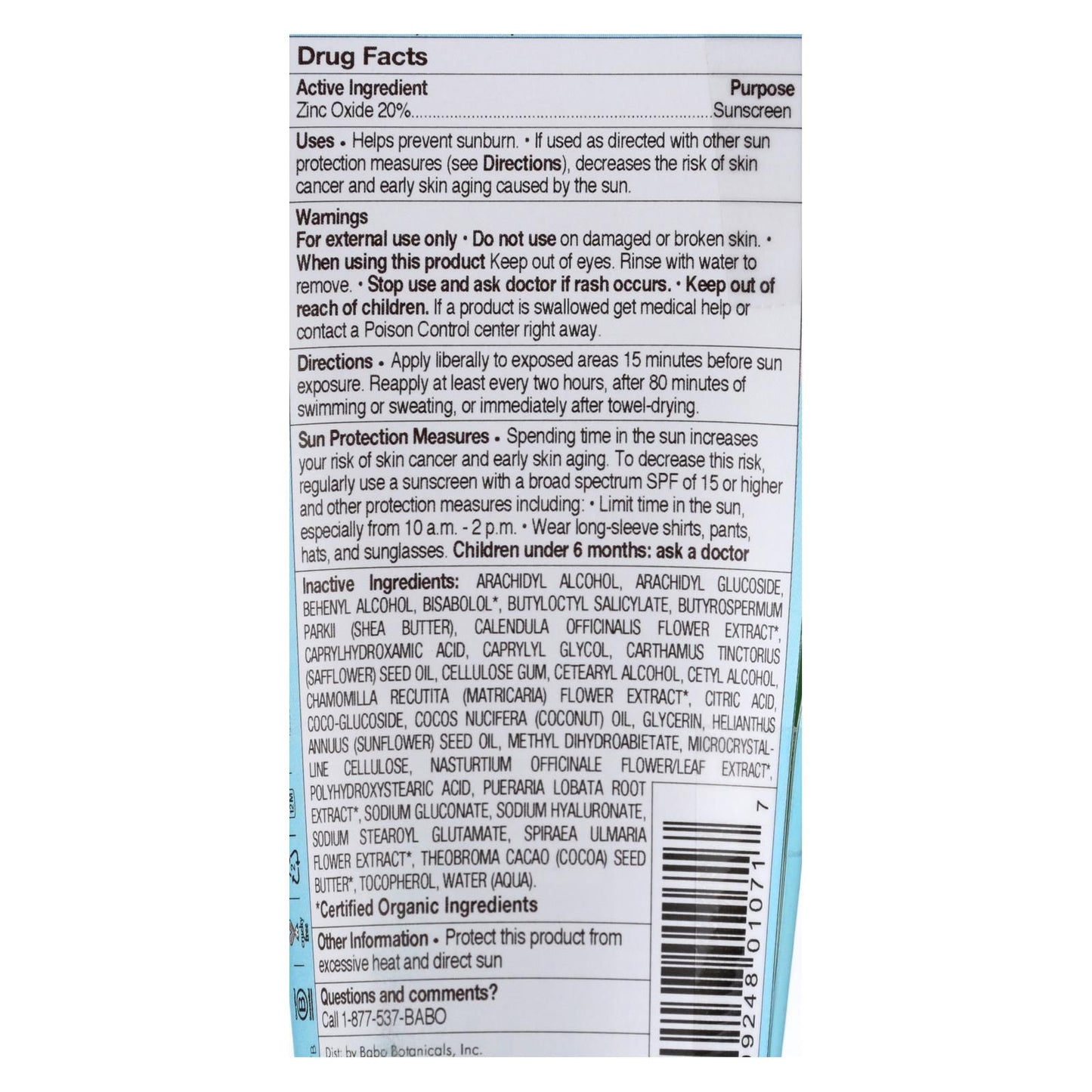 Babo Botanicals - Baby Skin Mineral Sunscreen - Spf 50 - 3 Oz. image 2