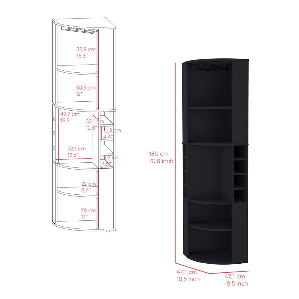 Bar Cabinet Jansen, Living Room, Black image 7