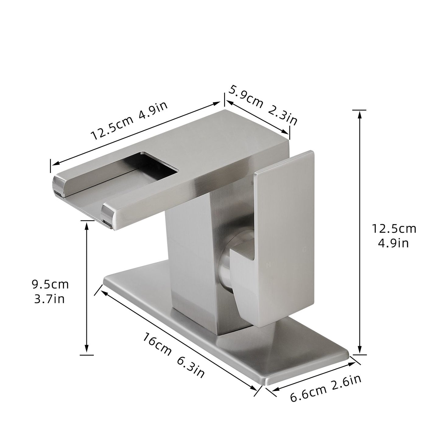 Bathroom Sink Faucet LED Light 3 Colors Changing Waterfall Glass Spout Hot Cold Water Mixer Single Handle One Hole Deck image 10