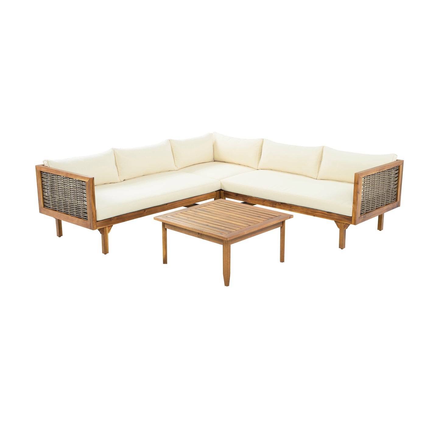 SECTIONAL SEATING GROUP WITH WATERPROOF CUSHIONS - PREMIUM OUTDOOR SOFA SET(BEIGE CUSHION) image 12