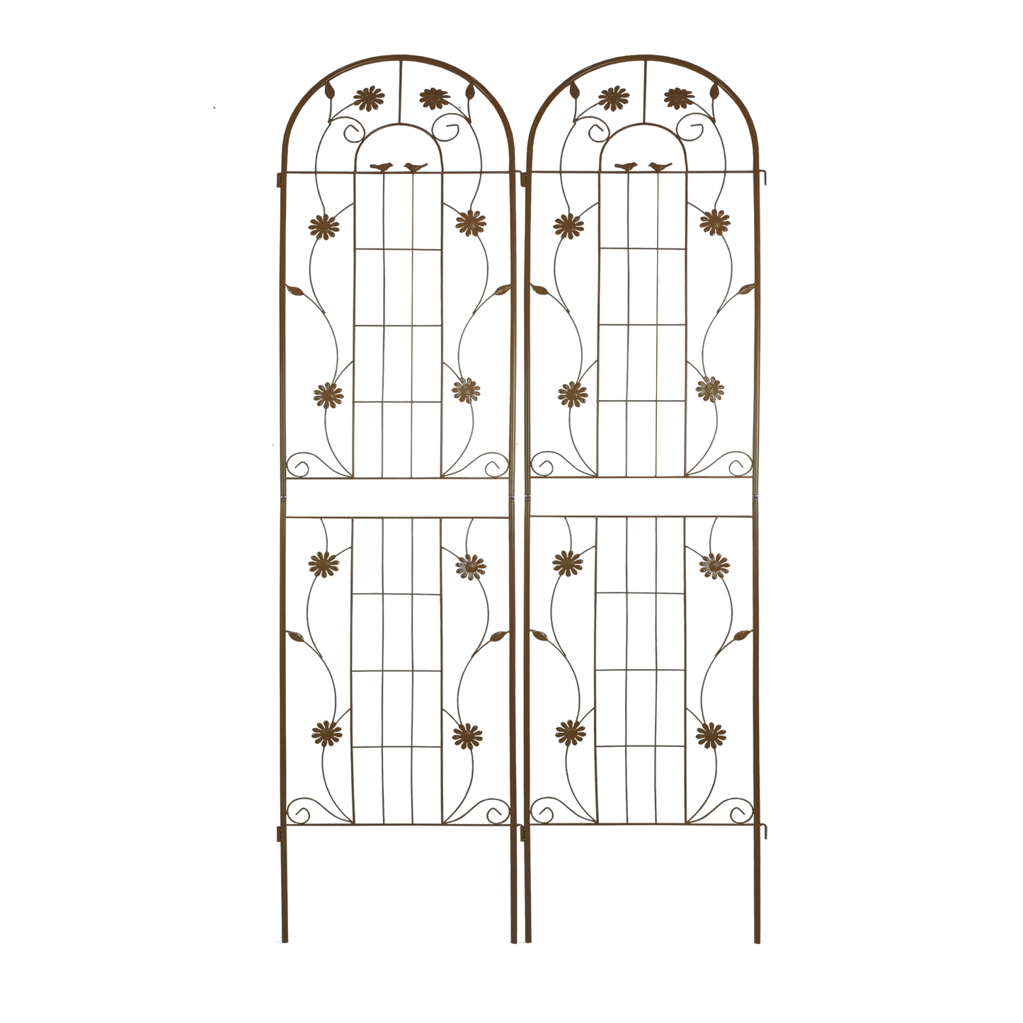 2 Pack Metal Garden Trellis 86.7" x 19.7" Rustproof Trellis for Climbing Plants Outdoor Flower Support Brown image 12