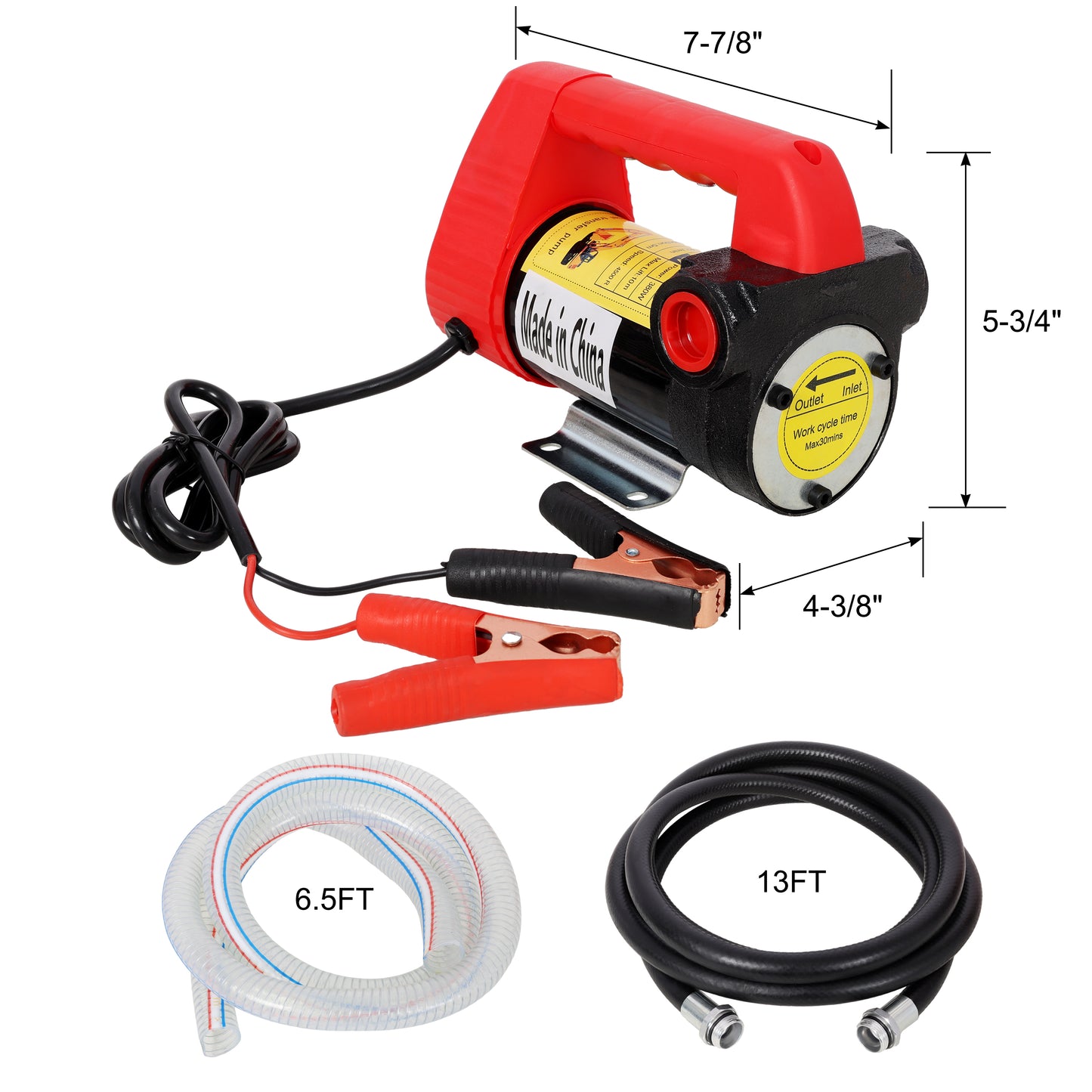 12V DC Portable Self-Priming Diesel Transfer Pump, Electric Fuel Extractor with Auto Shut-off Nozzle & Hose, Suitable for Diesel Kerosene Machinery Transformer Oil image 12