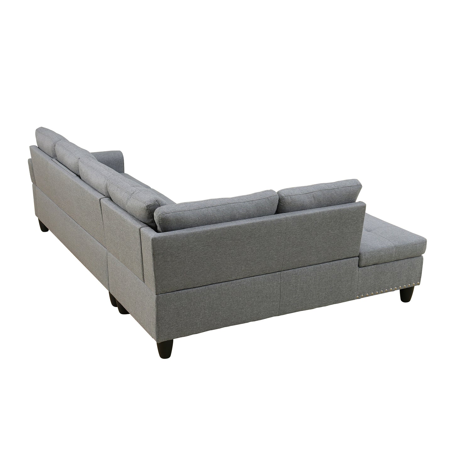 L shape Sectional Sofa Chair with cup holder - Dark Gray-Left image 12