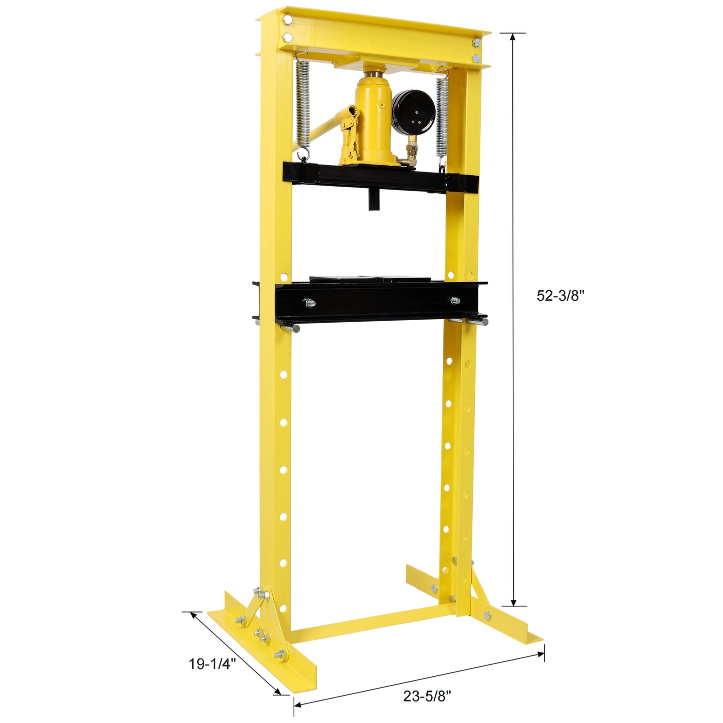 12Ton Bottle Jack Shop Press with Gauge, Bend, Straighten, or Press Parts, Install Bearings, U-Joints, Bushings, Ball Joints, and Pulleys,Yellow image 10