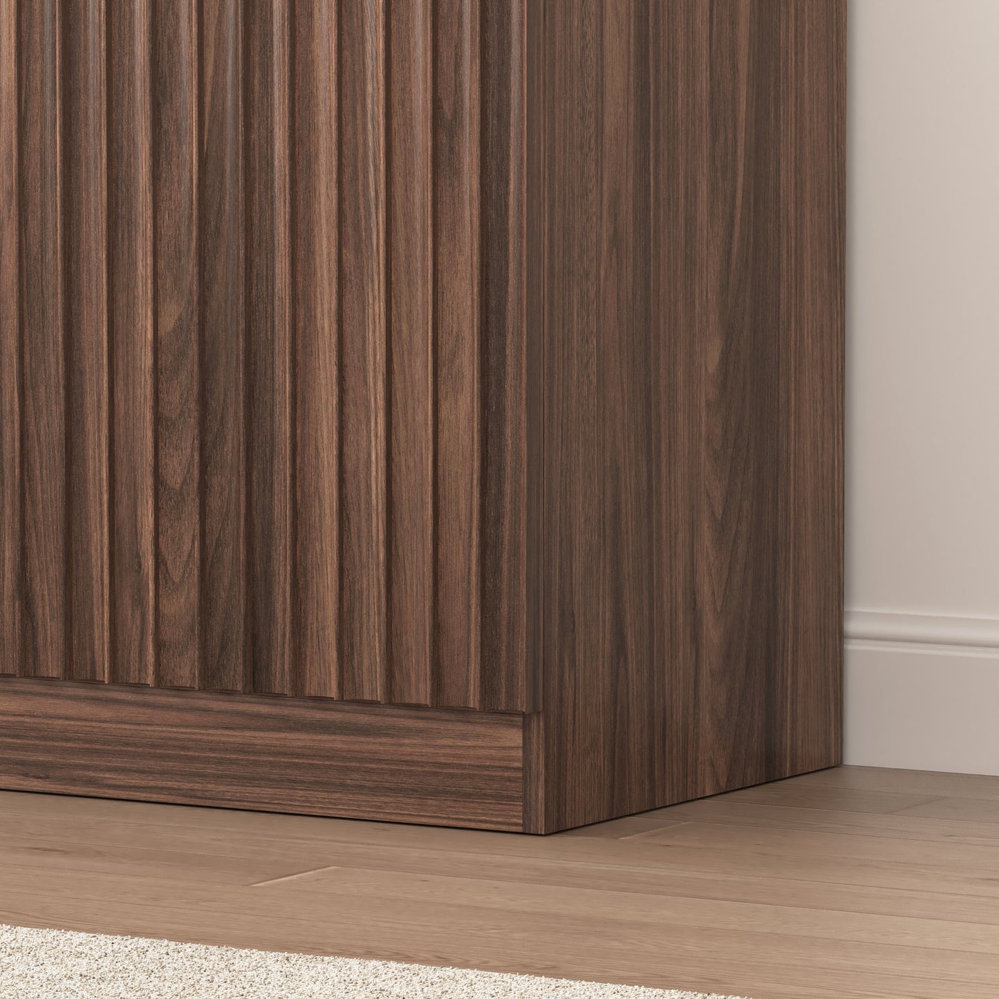 Buffet Cabinet with Storage, 62.60" Sideboard Cabinet with 4 Doors & Shelves, Wooden Kitchen Coffee Bar Credenza Storage for Living Room, Hallway Walnut image 12