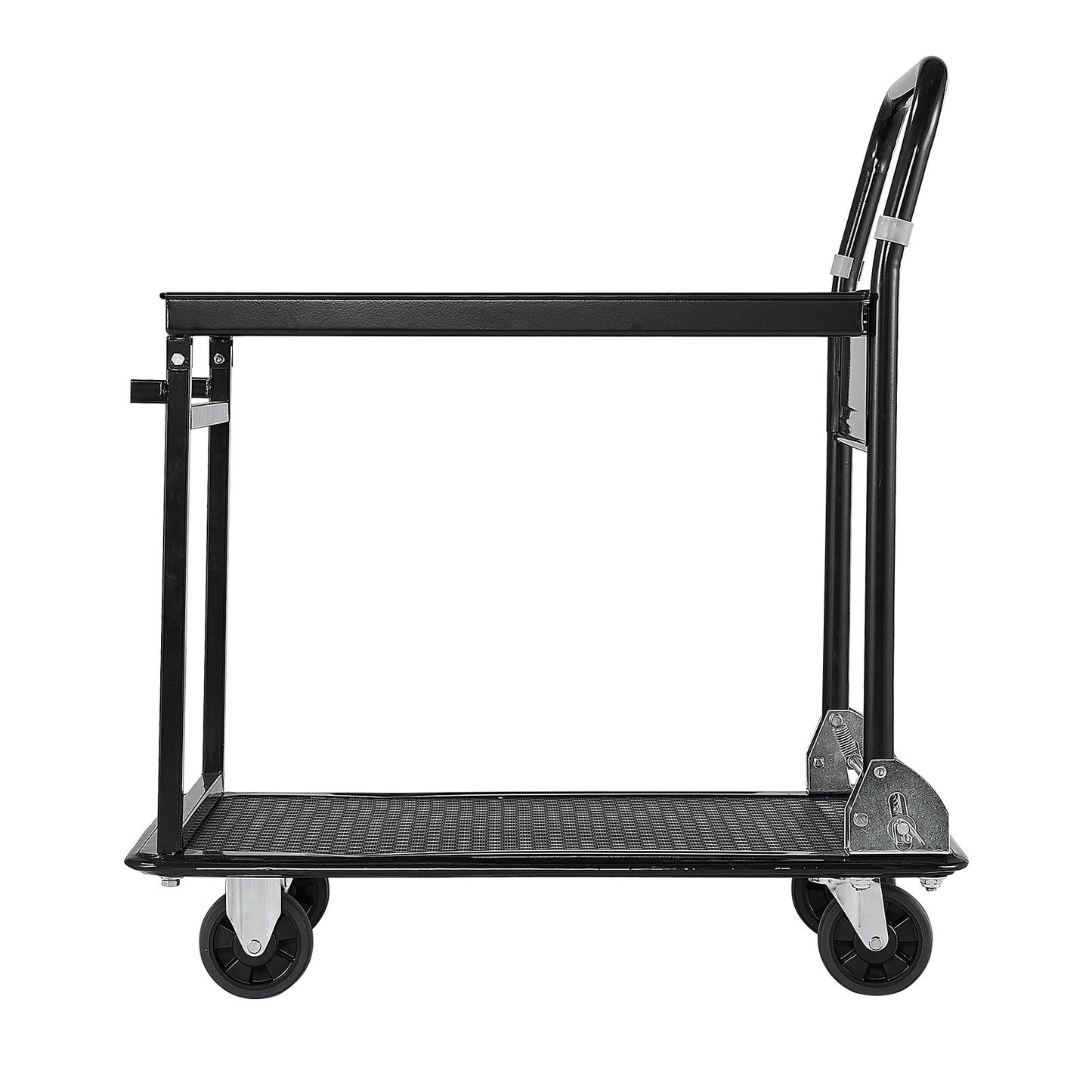 Foldable Push Cart Dolly, 700 lbs, Heavy Duty Platform Hand Truck with Wheels, High-Strength Steel, 2 Tier Moving Flatbed Cart, for Warehouse, Garage, Workshop, Office, 28.7 x 18.5 x 32.3 in image 12