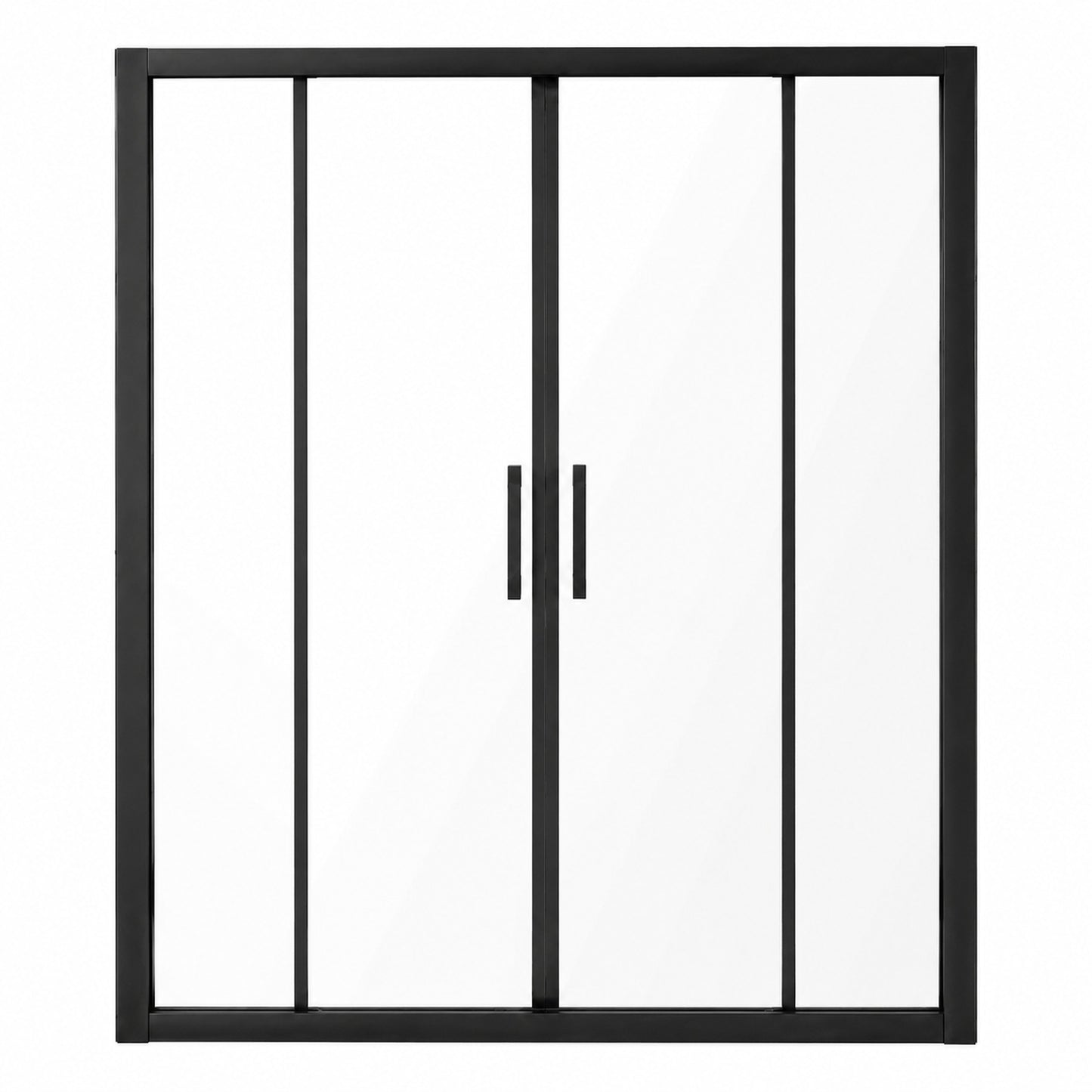 Comfystyle 60.W x 72.H Double Framed Sliding Shower Door, with 1/4" (6mm) Clear SGCC Tempered Glass, Matte Black Finish image 7
