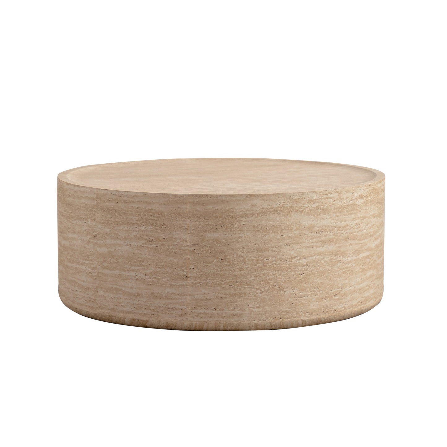 31.5'' Round Coffee Table with Mars Pattern for Living Room, Modern Drum Circle Coffee Table for Living Room, No Need Assembly (Mars Pattern) image 10