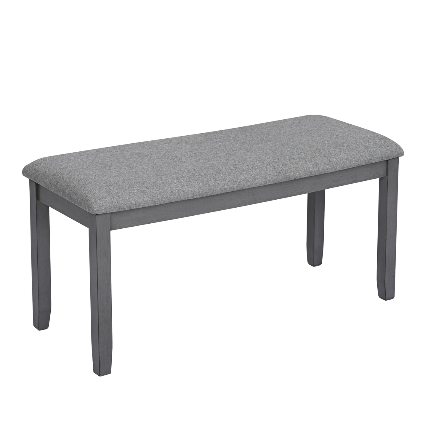 6 Piece Kitchen Dining Set, Rectangular Wooden Dining Table with 4 Upholstered Chairs and a Bench, Dining Table Set for 6 People, Living Room and Kitchen, Grey image 12