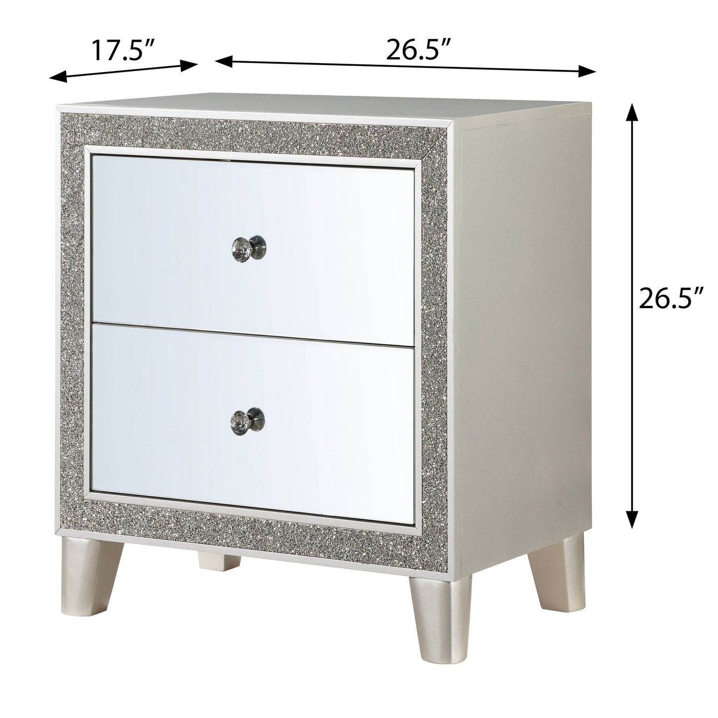 Champagne 2-Drawer Nightstand image 6