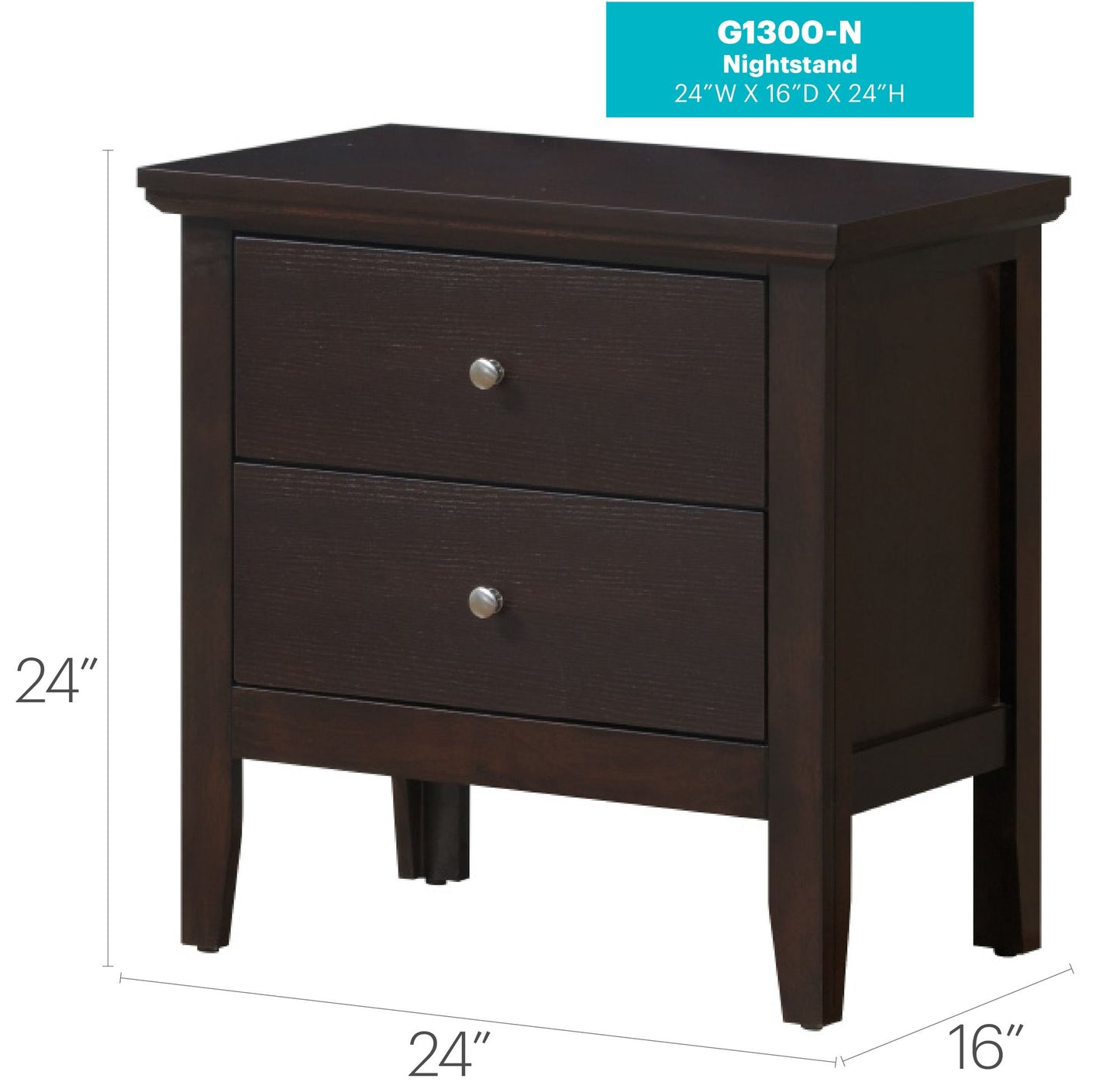 Chic Espresso Nightstand With Storage Drawers image 5