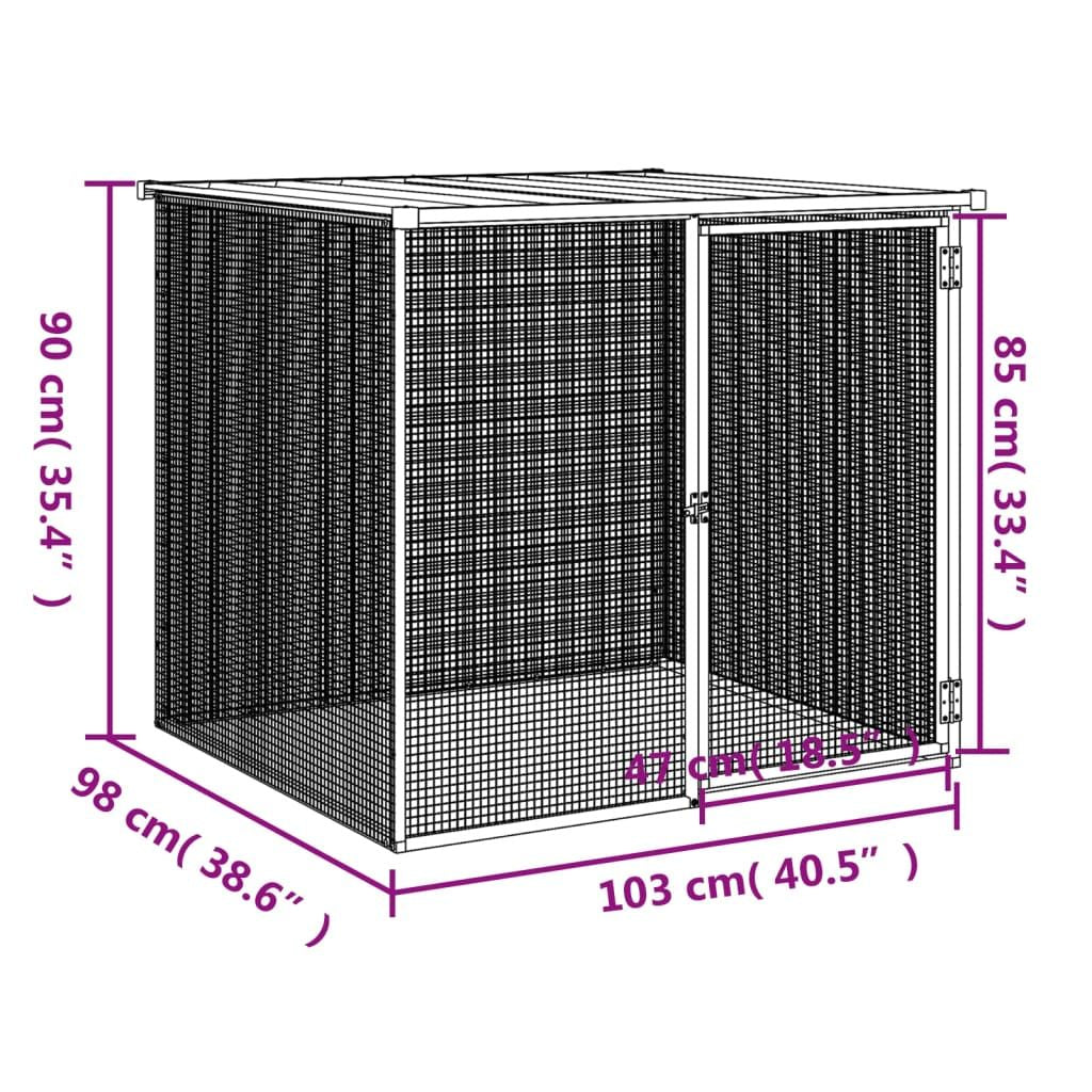 Chicken Cage with Roof Light Gray 40.6"x38.6"x35.4" Galvanized Steel image 5