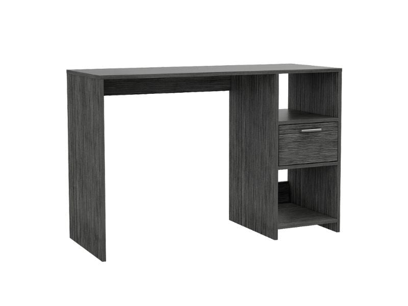 Computer Desk with 1-Drawer and 2-Open Storage Shelves, Smokey Oak image 5
