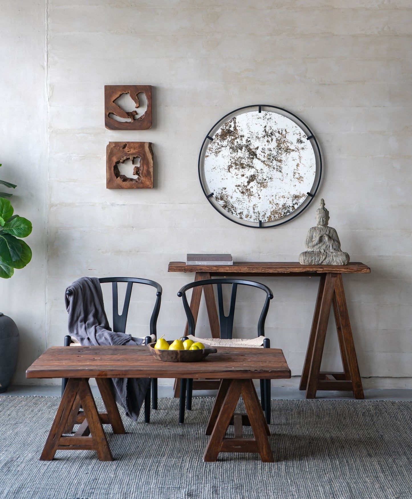 D31.5x0.5" Theodor Mirror with industrial design Round Mirror with Metal Frame for Wall Decor & Entryway Console Lean Ag image 17
