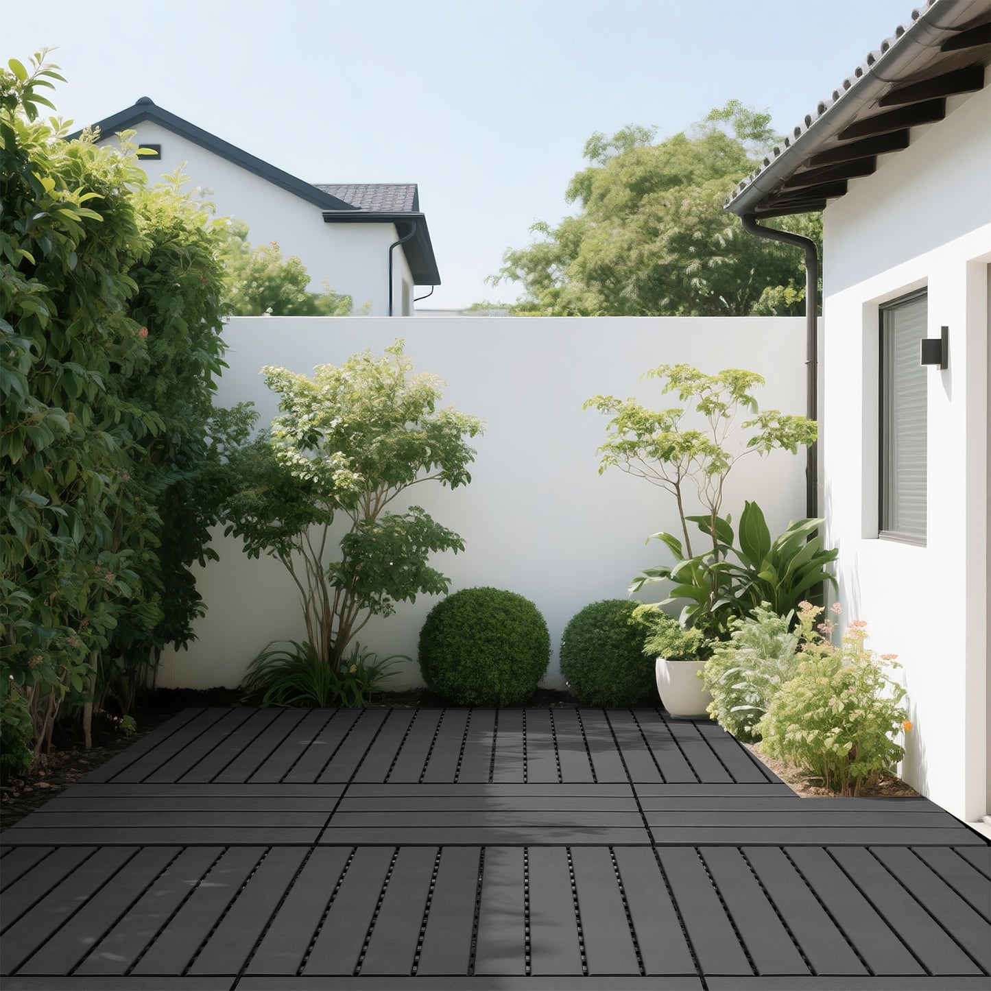 24 pieces of dark gray outdoor terrace deck tiles, DIY interlocking decking floor tiles, easy to install patio tiles, suitable for indoor and outdoor balcony backyard poolside DARK GRAY image 9