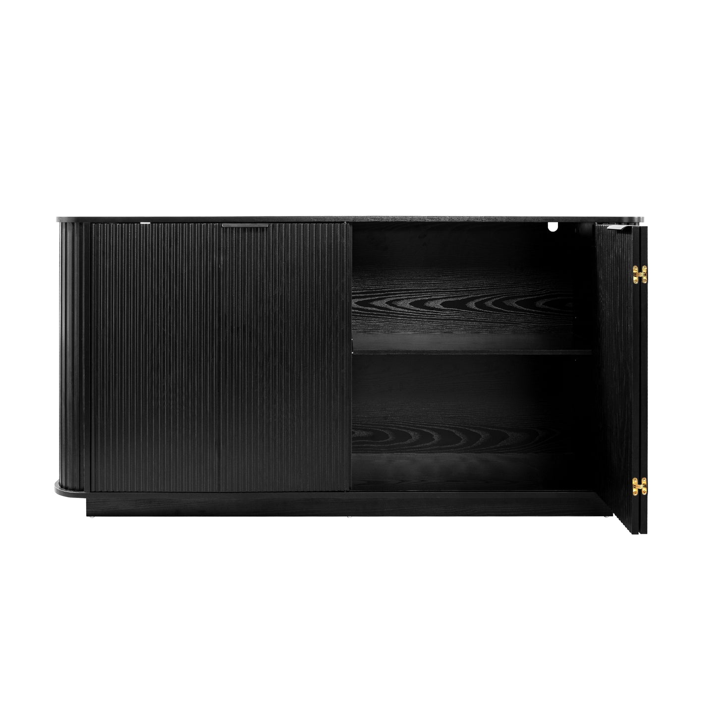 63"Wavy Storage Sideboard, Double-Door Buffet Cabinet with Adjustable Shelves, Suitable for Kitchen, Living Room, Hallway - Versatile Storage (Black) image 12