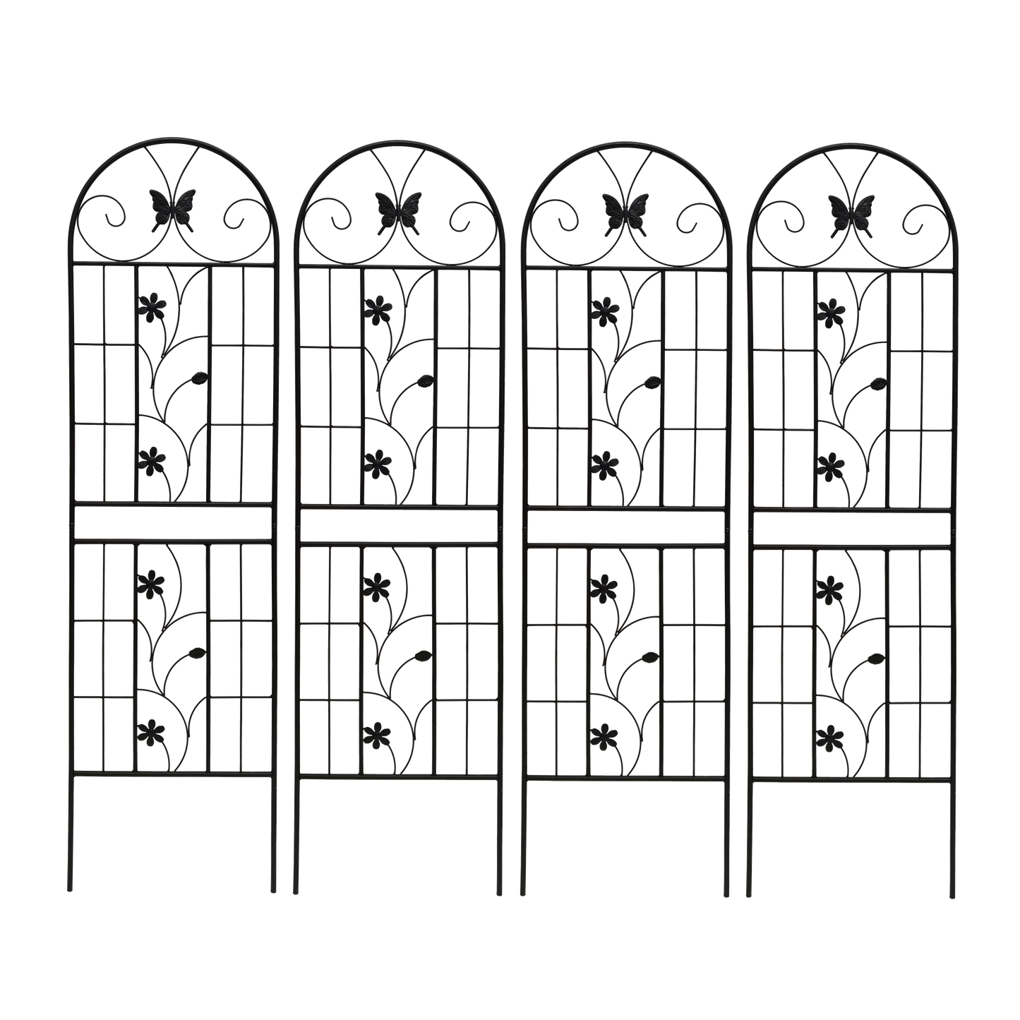 4 Pack Metal Garden Trellis 71" x 19.7" Rustproof Trellis for Climbing Plants Outdoor Flower Support Black image 12
