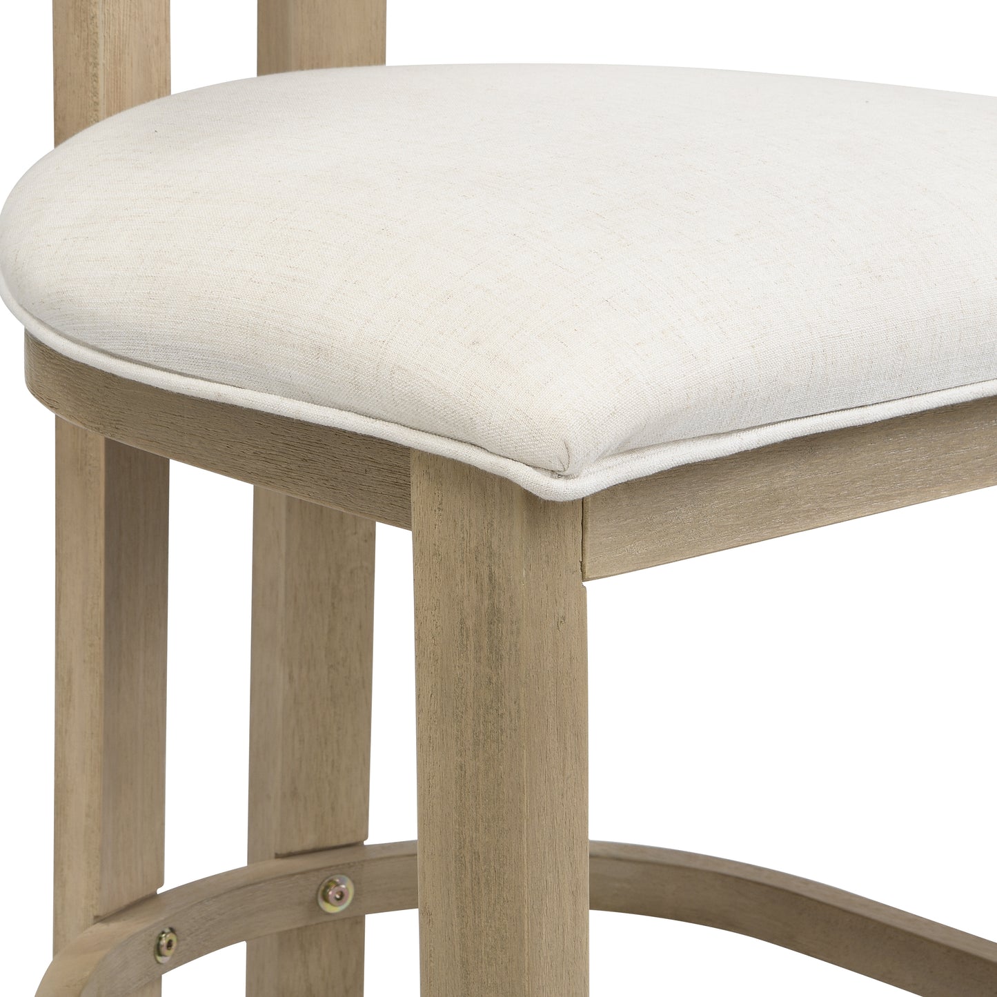 26" Counter Height Bar Stool, Upholstered Counter Stools (Set of 2)-Light Ash+beige image 11