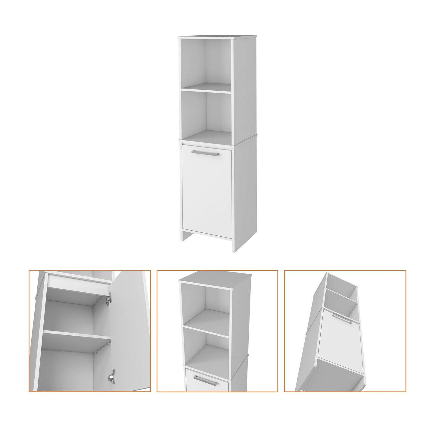 Danforth Pantry Cabinet, Single Door Cabinet, Four Shelves image 8