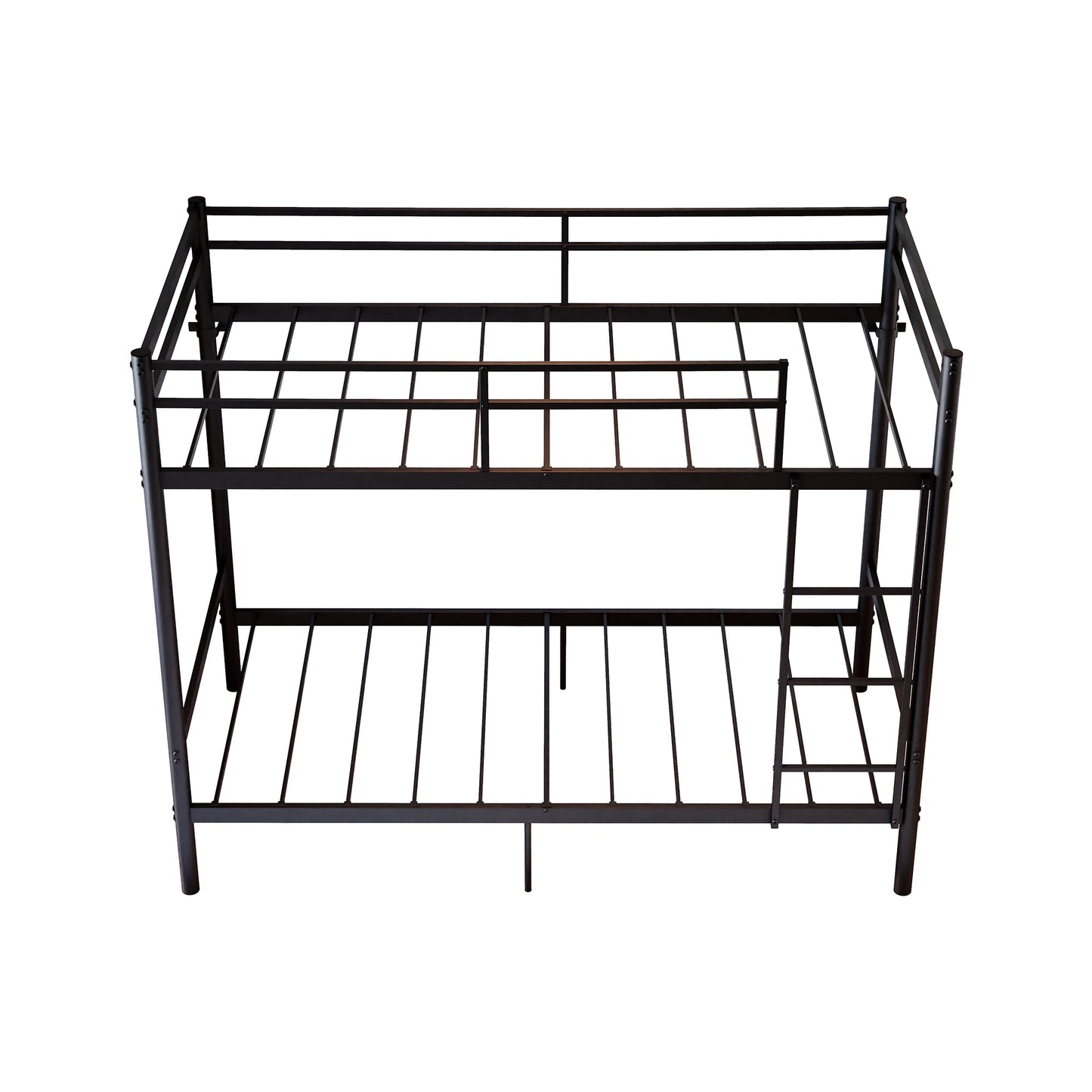 Bunk Bed with Ladder and high Guardrail, Metal Bunk Bed, Storage Space, Noise Free,Twin Over Twin Size,Black image 12