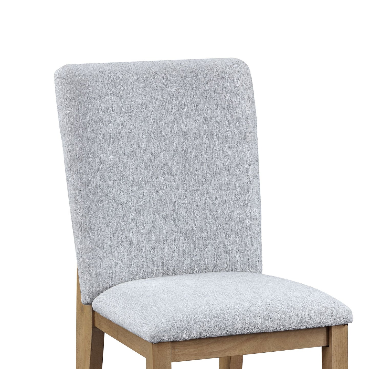 Delphine Set of 2 Gray Linen Fabric Dining Chairs - Detail of Fabric and Legs