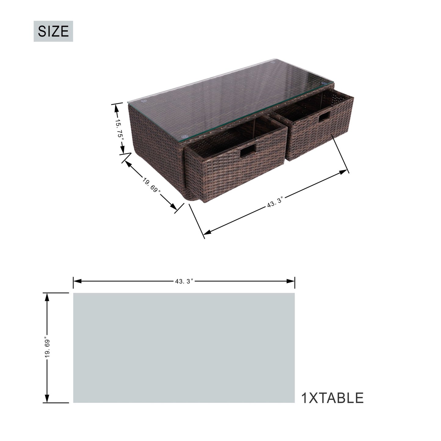 Direct Wicker 5-Piece Outdoor Rattan Furniture Patio Conversation Set with Cushion image 9