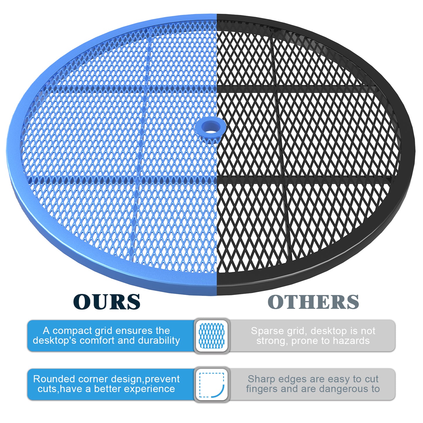 Blue Round Table & Chair Set with Umbrella Hole image 11