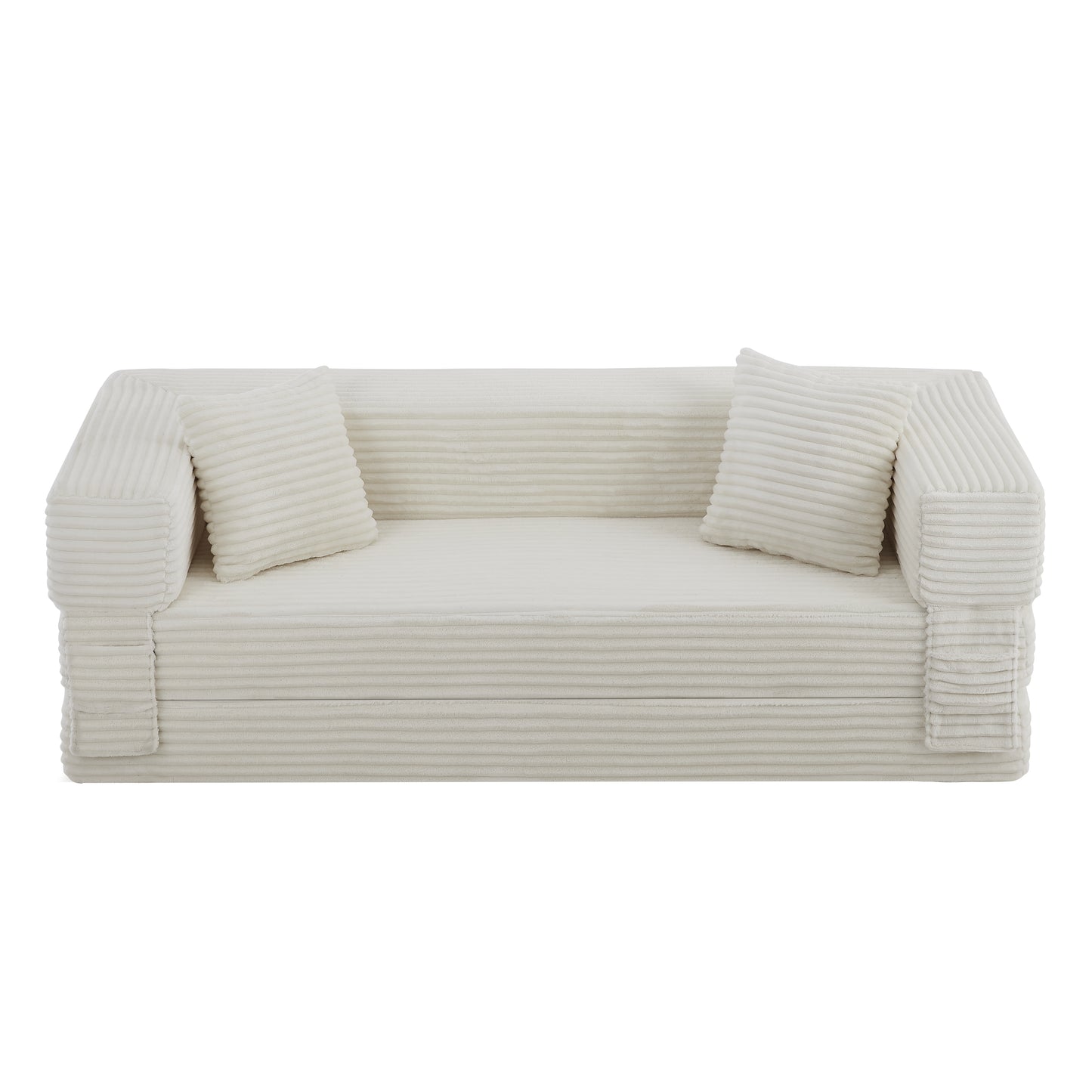 Modern cord sofa with stylish appearance, classic square design, unique two-tier design, convertible into a bed, ideal for apartments and large spaces. image 12