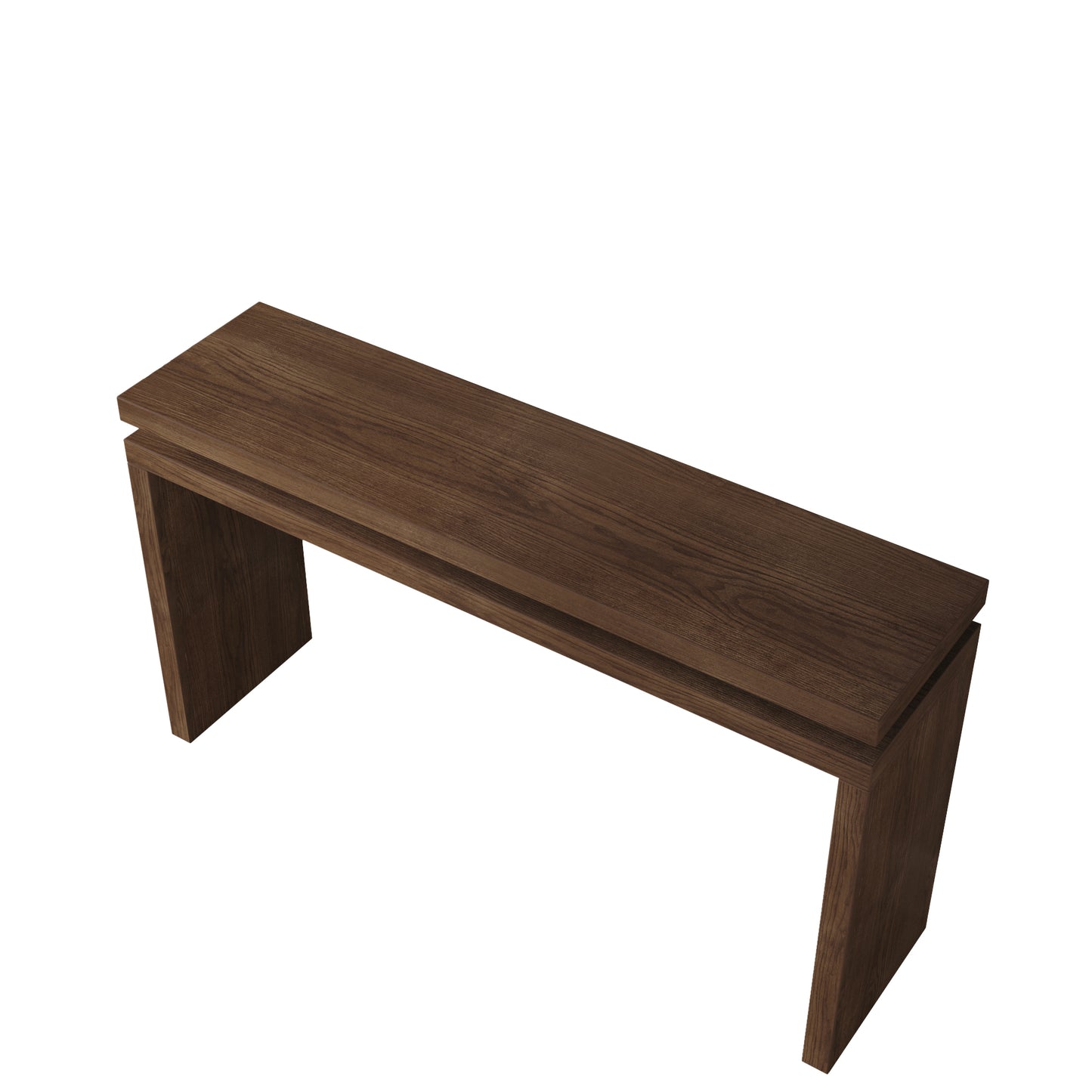 60'' Antique Brown Farmhouse Console Table - Retro Wooden Entryway Table with Double Board Suspension Design, Solid Wood & MDF, Sofa Table for Living Room image 12