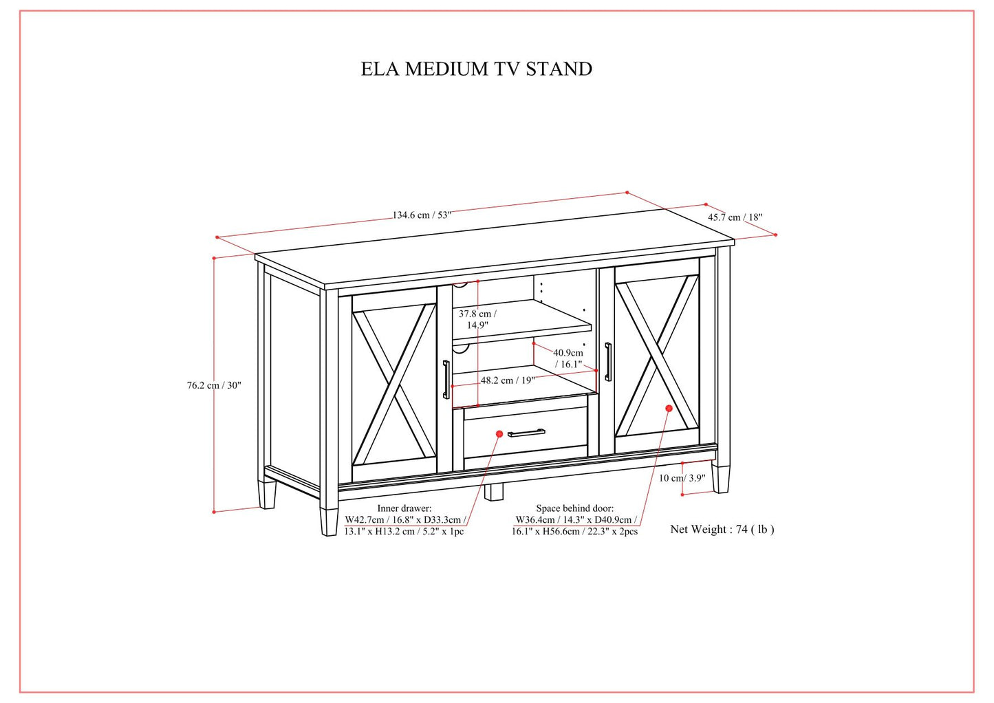 Ela - Medium Tv stand - Smoky Brown image 10